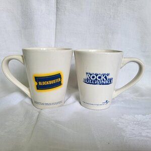 Pair of Blockbuster Rocky and Bullwinkle mugs